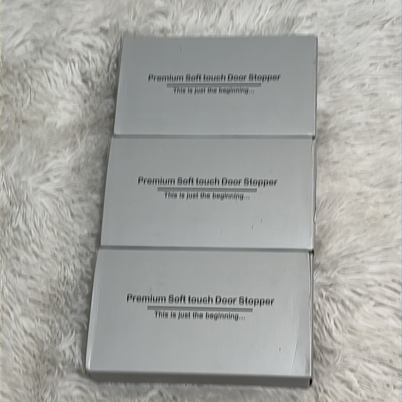 🌴 NWT Set of 3 Premium Soft Touch Door Stoppers in Brushed Nickel - Picture 3 of 3